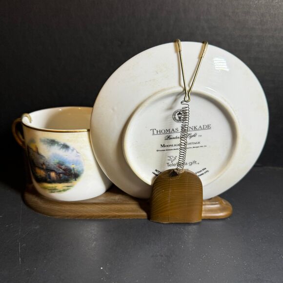 Thomas Kinkade Tea Cup and Saucer Set with Stand [Item 0049] - Picture 3 of 5